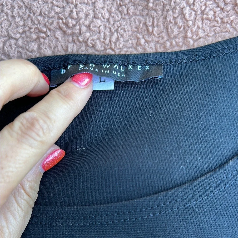 Bryn Walker Chels Long Sleeve dress black simple stretch - Picture 9 of 10